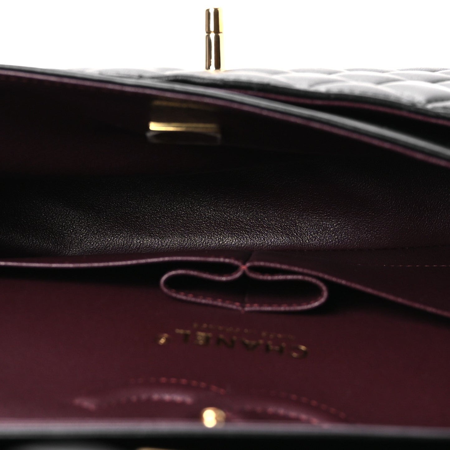 Lambskin Quilted Medium Double Flap Black