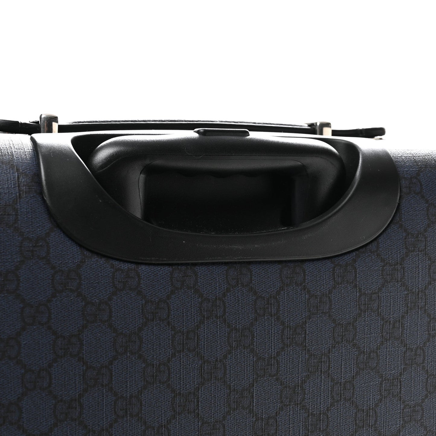 GG Supreme Monogram Textured Dollar Calfskin Web Ophidia Small Savoy Cabin Trolley Black Blue