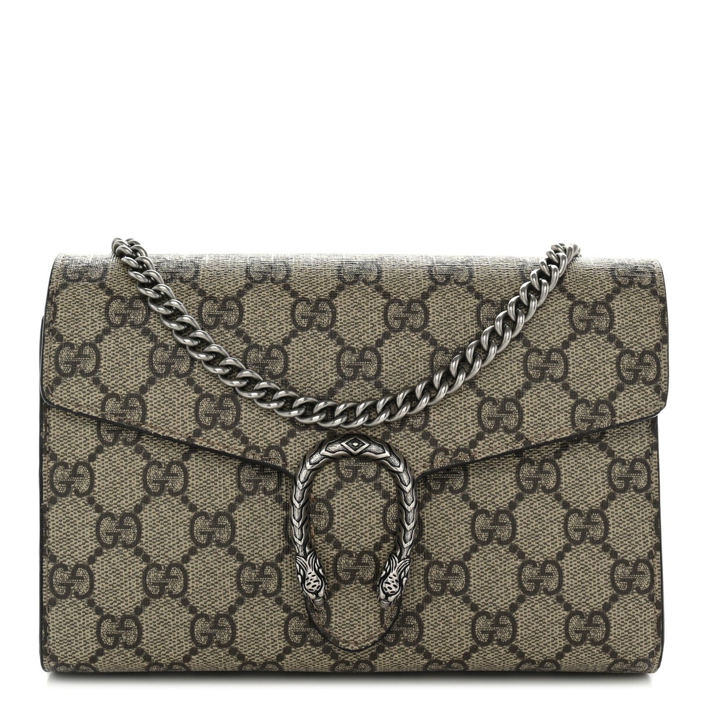 GG Supreme Monogram Mini Dionysus Chain Wallet Beige Taupe