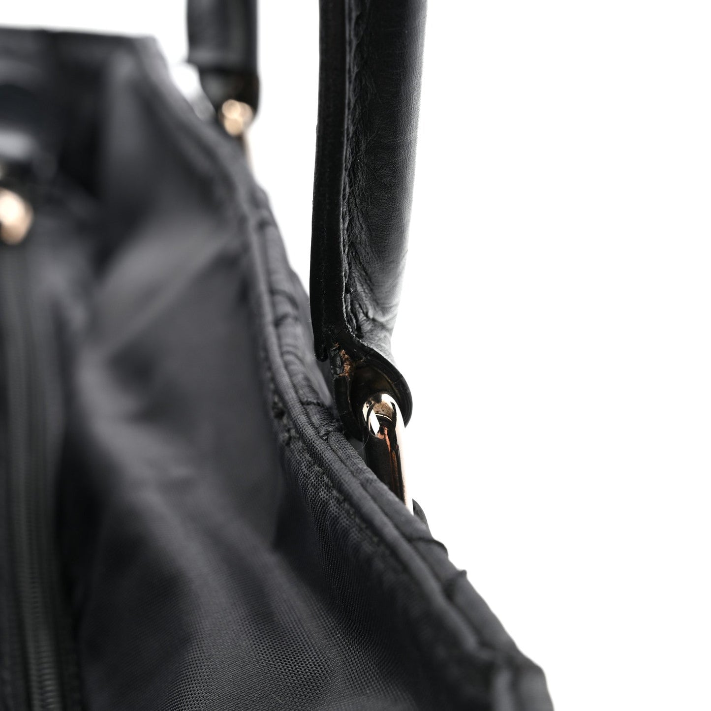 Nylon Calfskin Quilted CC Paris New York Tote Bag Black