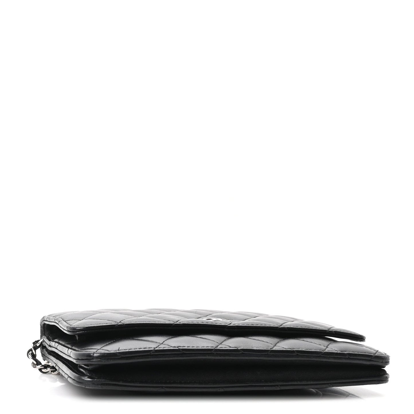 Lambskin Quilted Wallet On Chain WOC Black