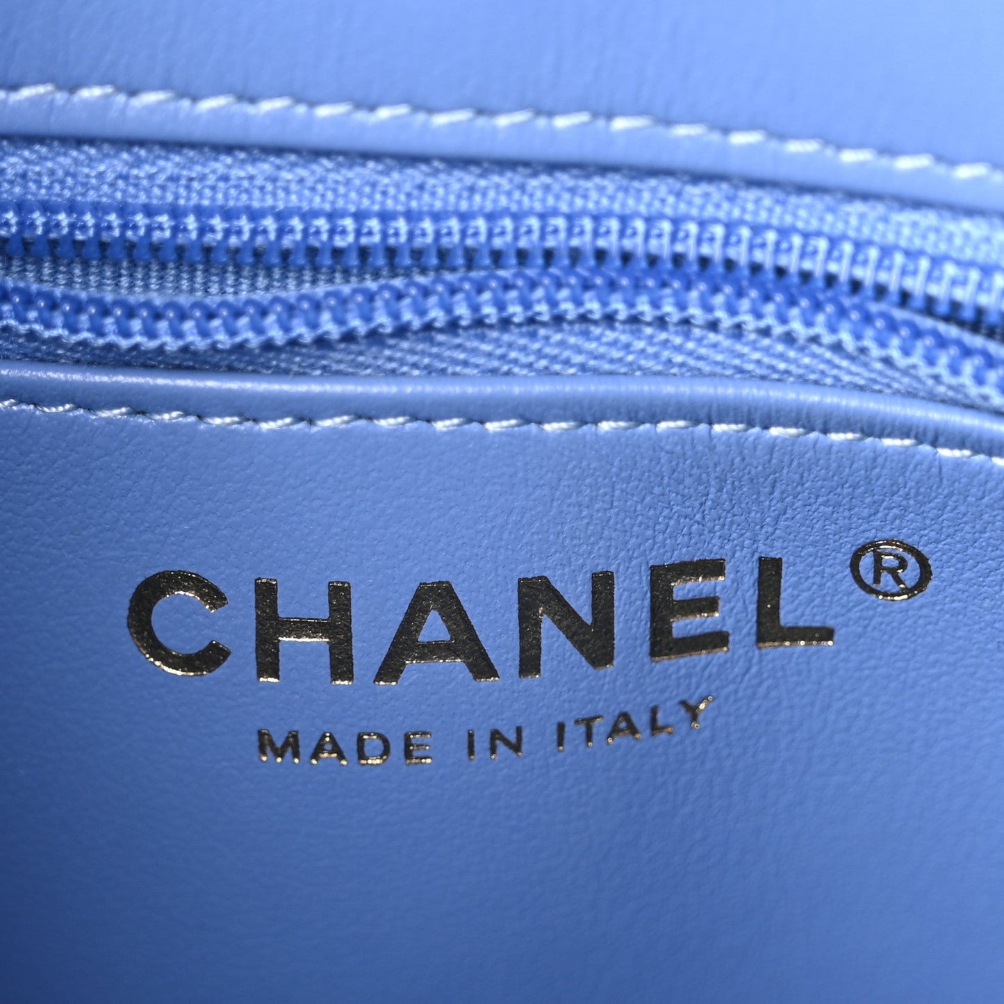 Shiny Aged Calfskin Quilted Nano Kelly Shopper Blue