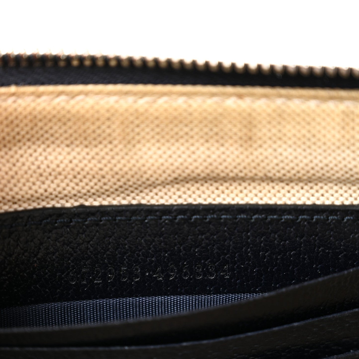 GG Supreme Monogram Textured Dollar Calfskin Retro Interlocking G Wristlet Pouch Beige Blue