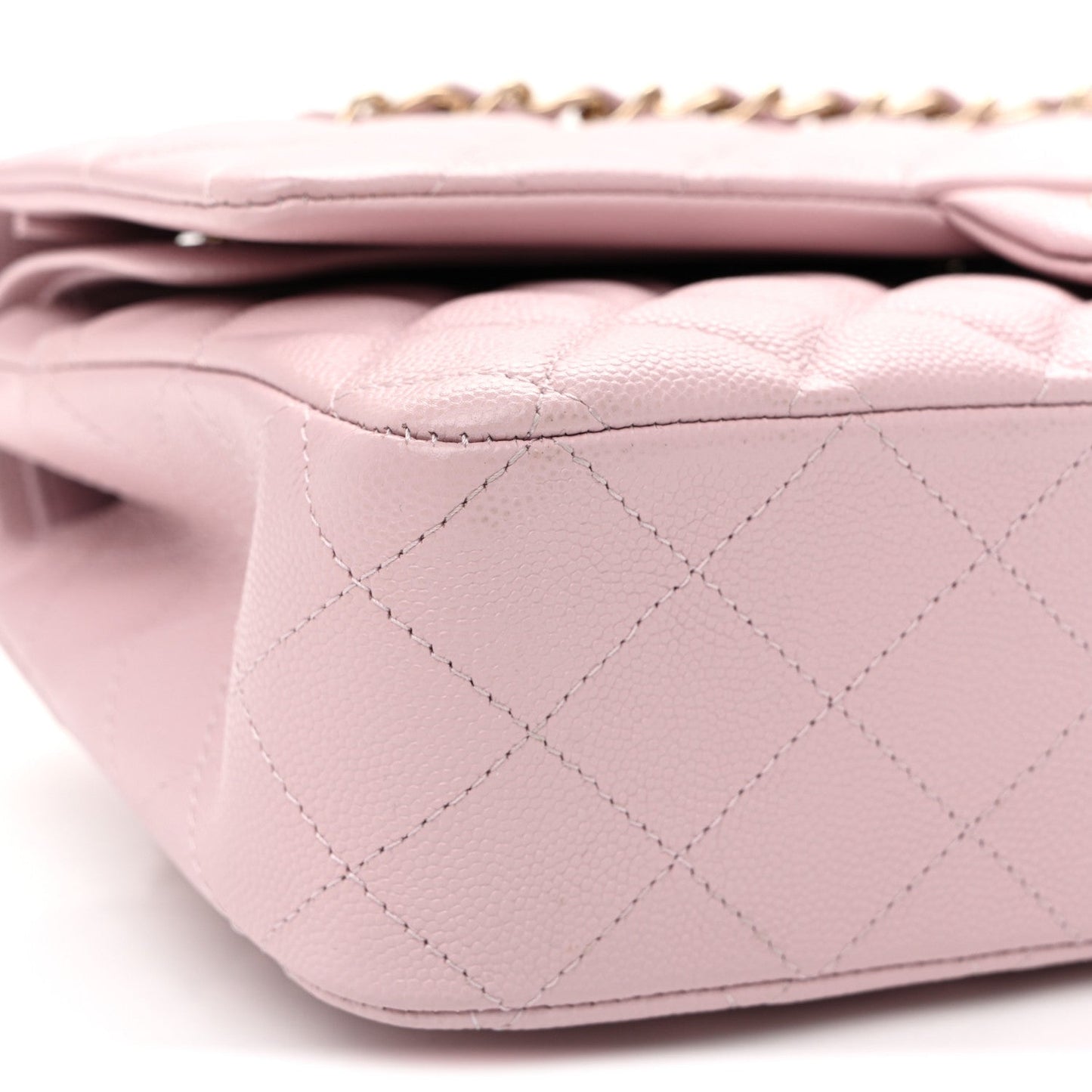 Caviar Quilted Medium Double Flap Light Pink