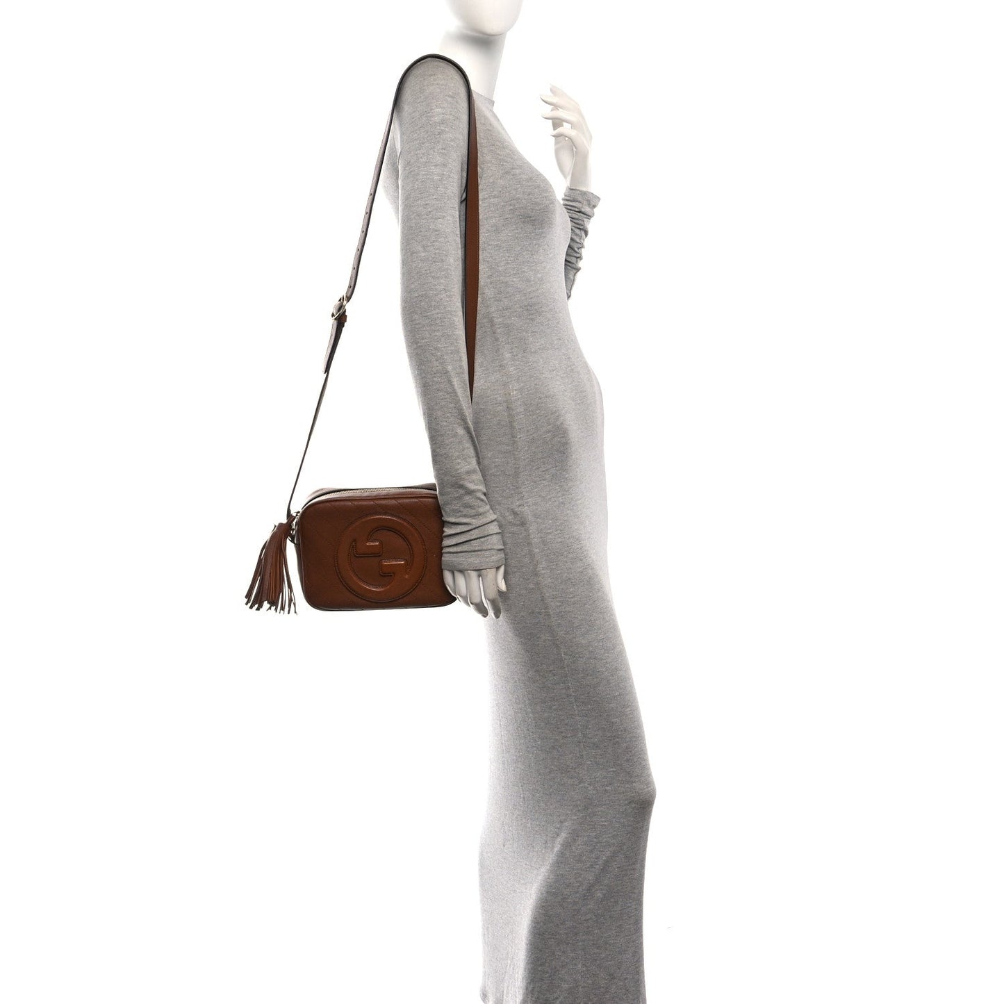 Sakai Be Green Calfskin Diagonal Stitched Small Blondie Shoulder Bag Cuir