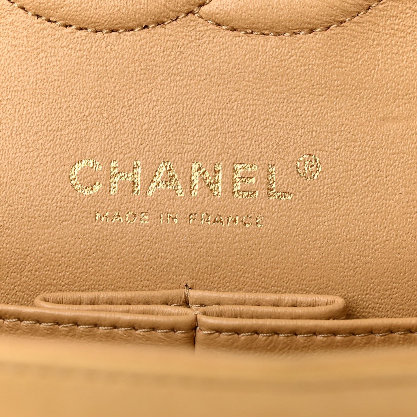 Metallic Patent Quilted Medium Double Flap Gold