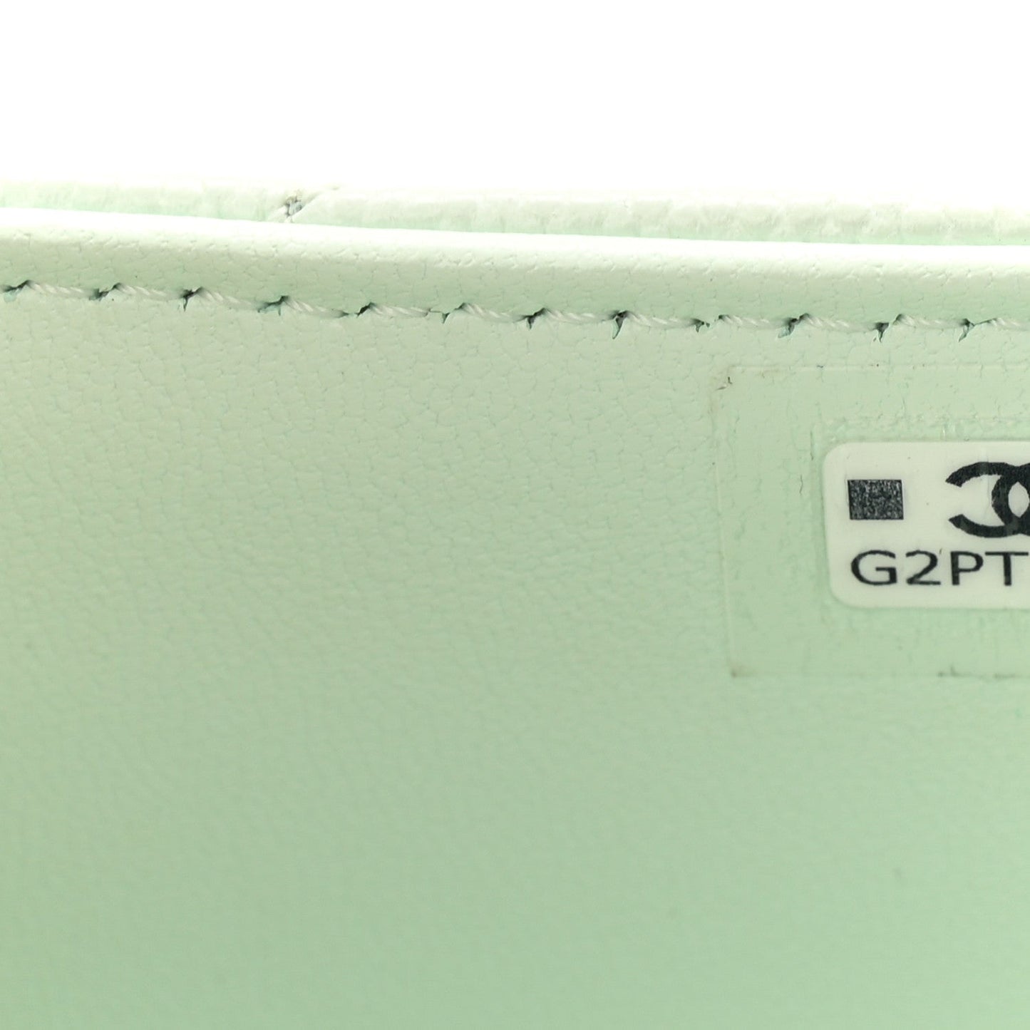 Caviar Quilted Retro Twist Top Handle Clutch Light Green