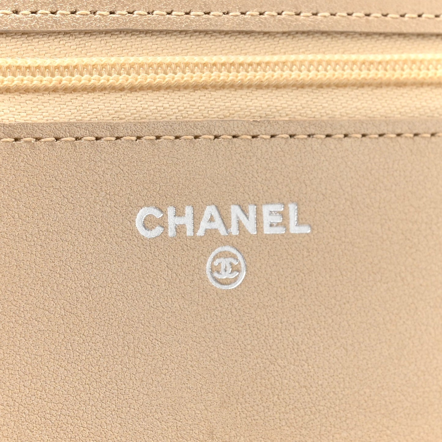 Metallic Lambskin Quilted Wallet On Chain WOC Gold Black