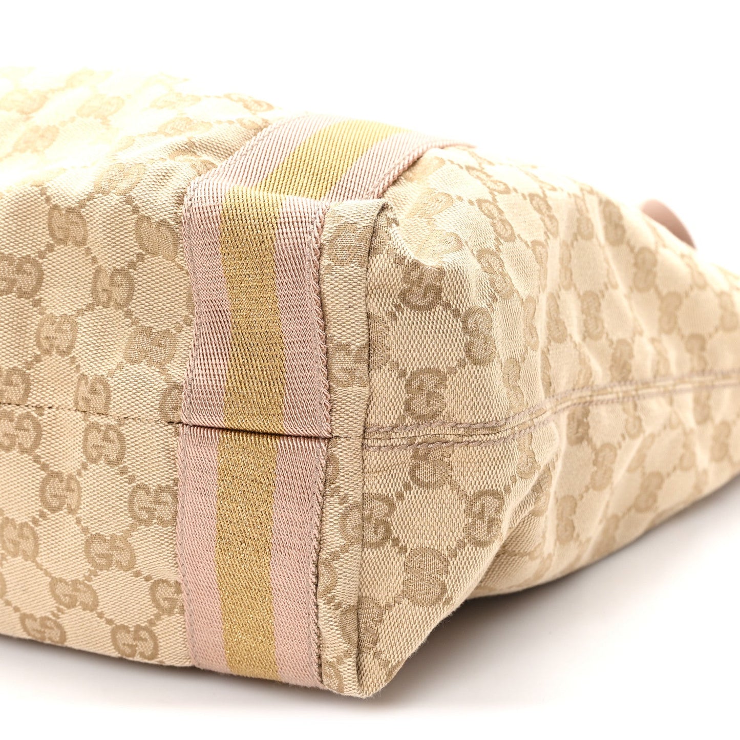 Monogram Medium Web Tote Pink Gold