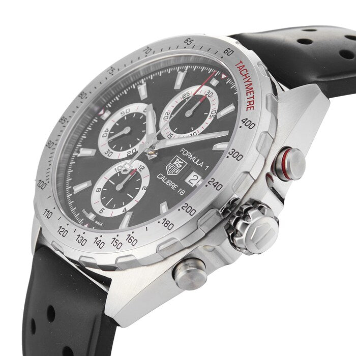 Tag Heuer Formula 1 Calibre 16 Black Dial Black Leather Strap Watch for Men - CAZ2010.FT8024