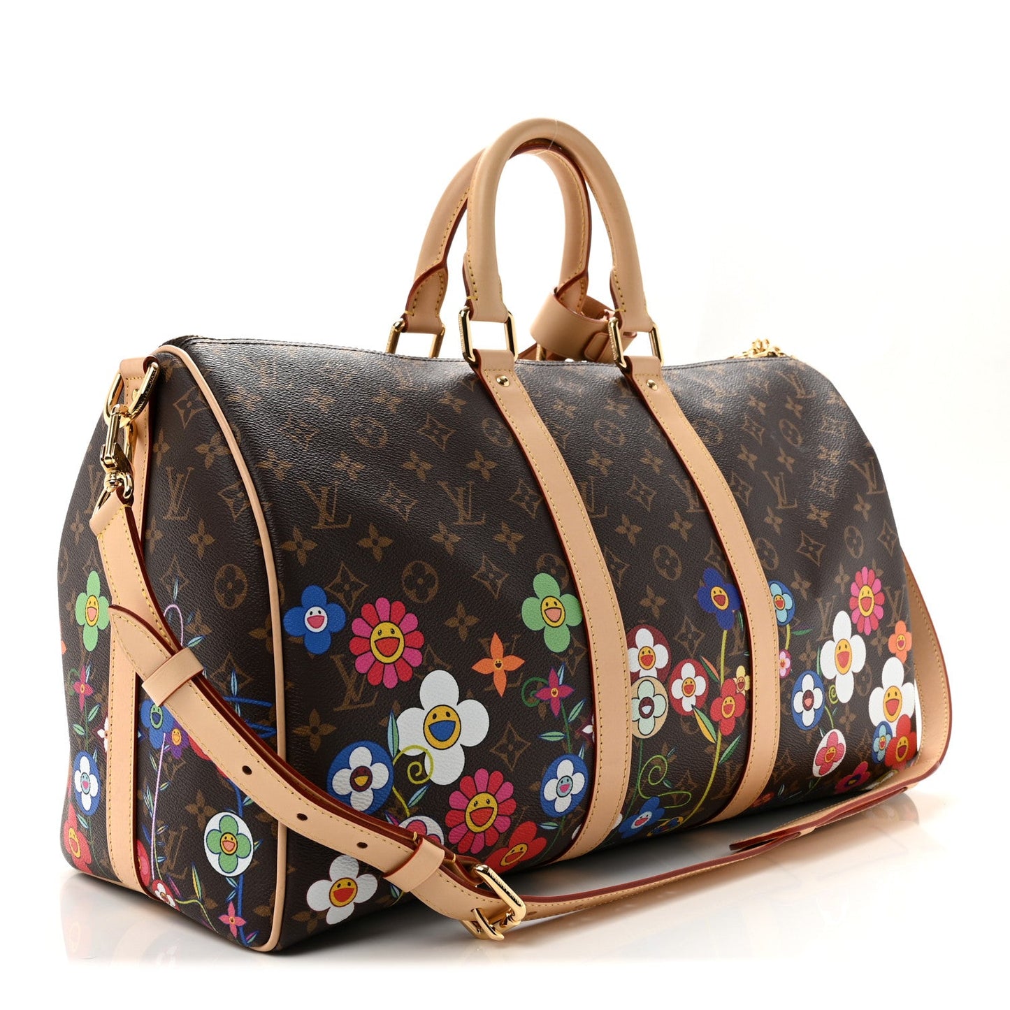 LV X TM Monogram Flowers Keepall Bandouliere 45