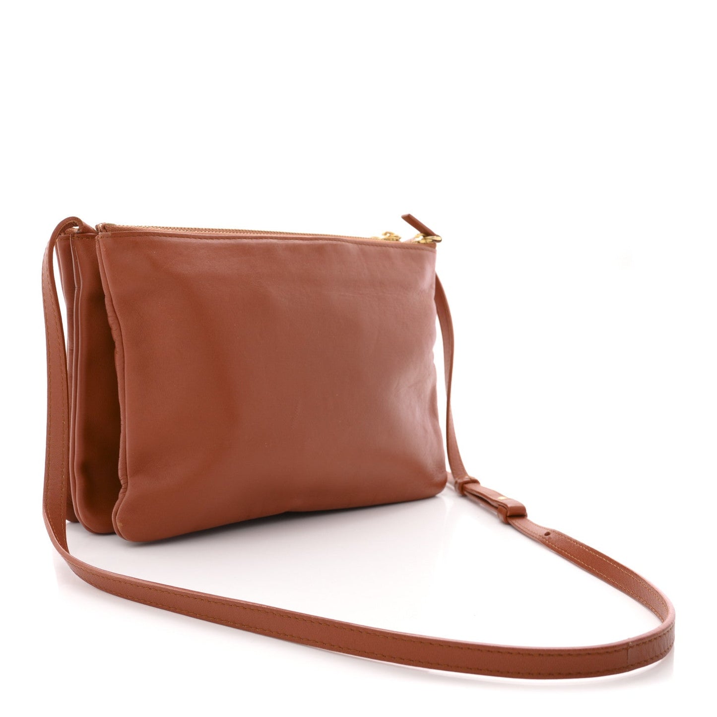 Lambskin Large Trio Crossbody Bag Tan