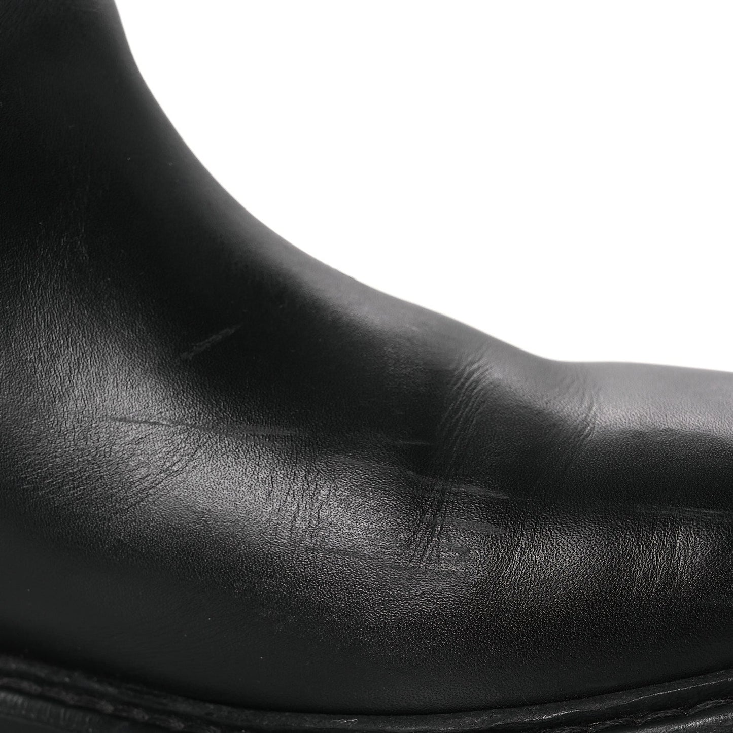Guccissima Real Betis Glamour Calfskin Michelangelo Slim Horsebit Riding Boots 39.5 Black