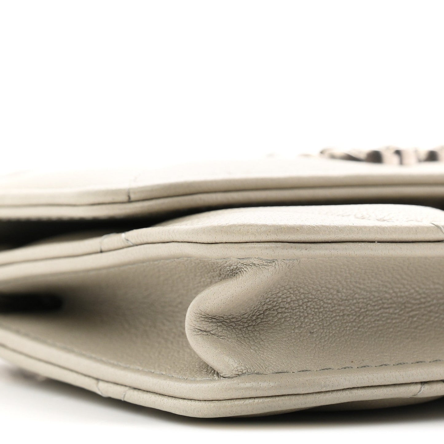 Lambskin Quilted Chanel 19 Flap Coin Purse With Chain Grey