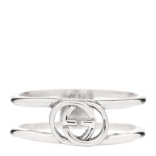 Sterling Silver 6mm Interlocking G Open Band Ring 50 5.25