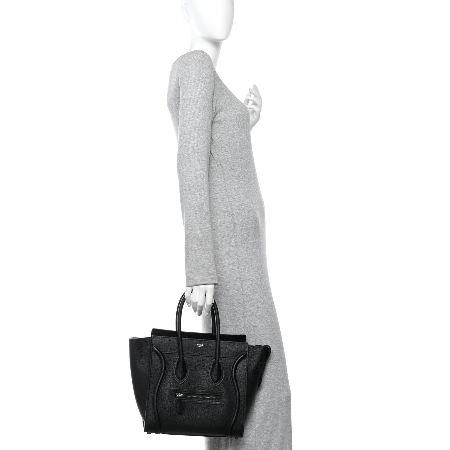 Drummed Calfskin Micro Luggage Black
