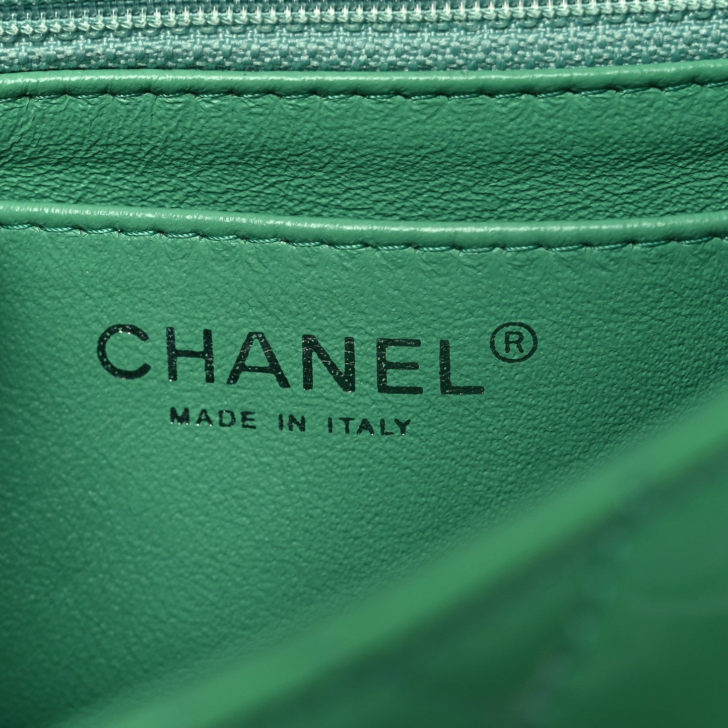 Patent Calfskin Quilted Mini Square Flap Green