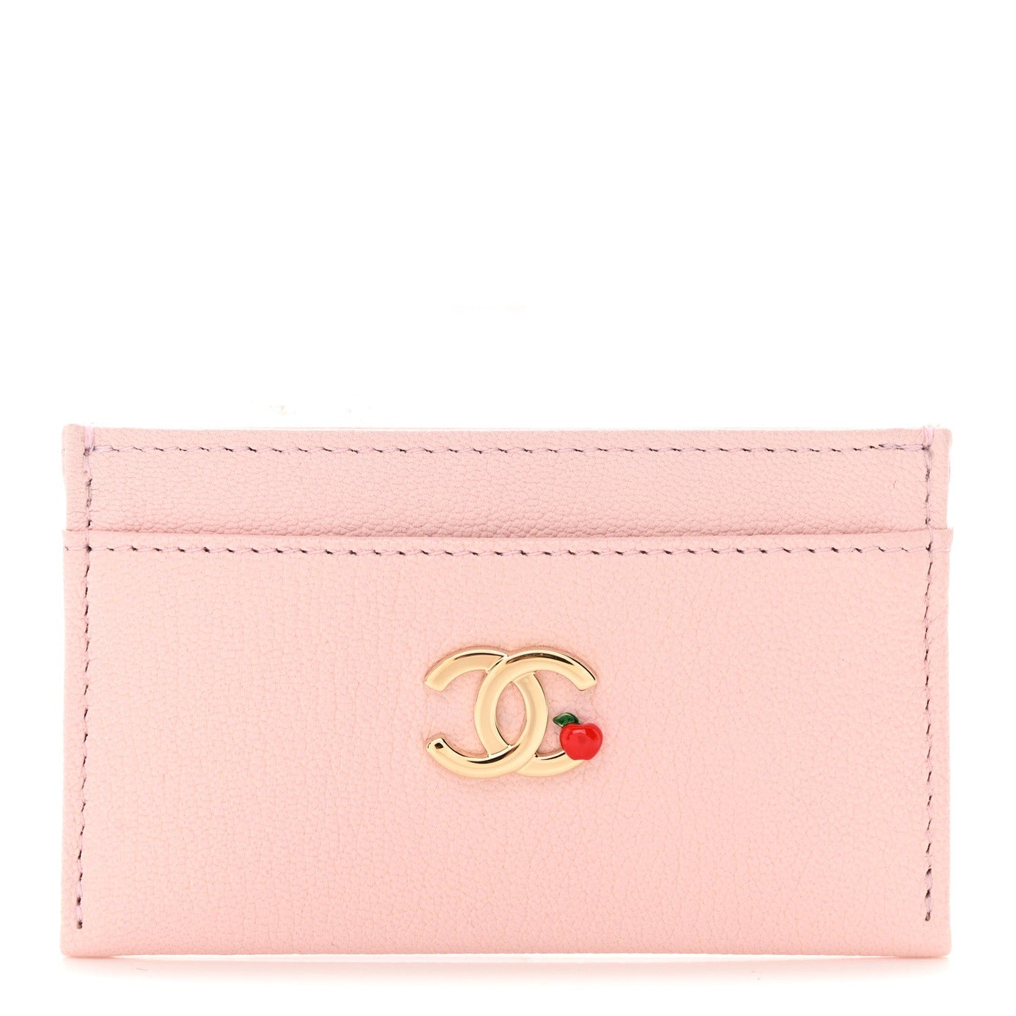 Grained Goatskin CC Apple Card Holder Light Pink