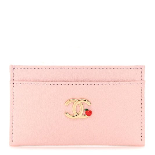 Grained Goatskin CC Apple Card Holder Light Pink