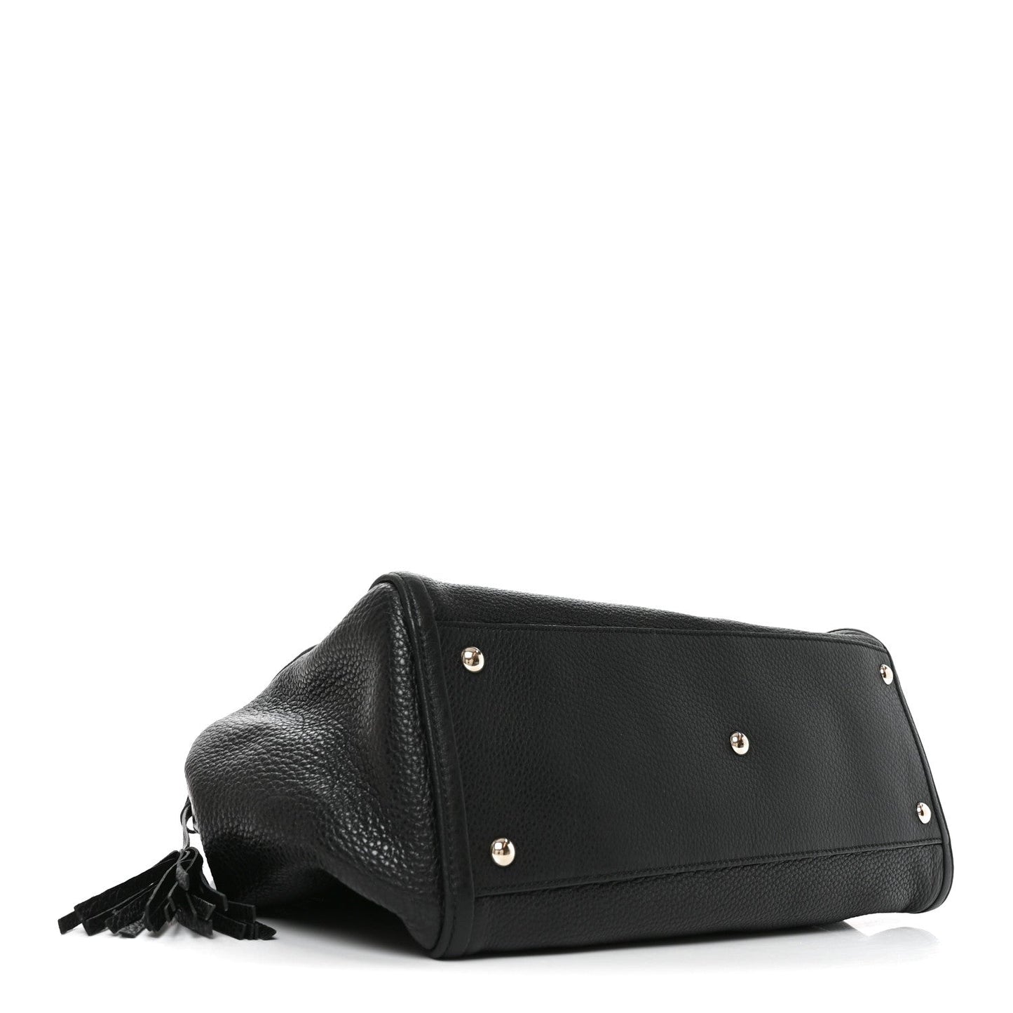 Pebbled Calfskin Medium Soho Shoulder Bag Black