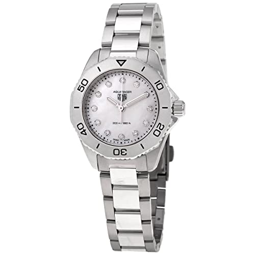 Tag Heuer Aquaracer Professional 200 Quartz Diamond Mother of Pearl Dial Silver Steel Strap Watch for Women - WBP1416.BA0622