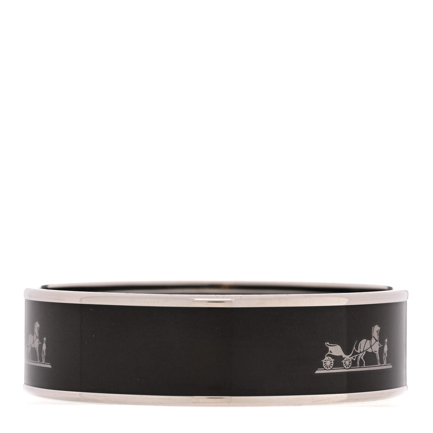 Enamel Printed Caleche Wide Bracelet Black