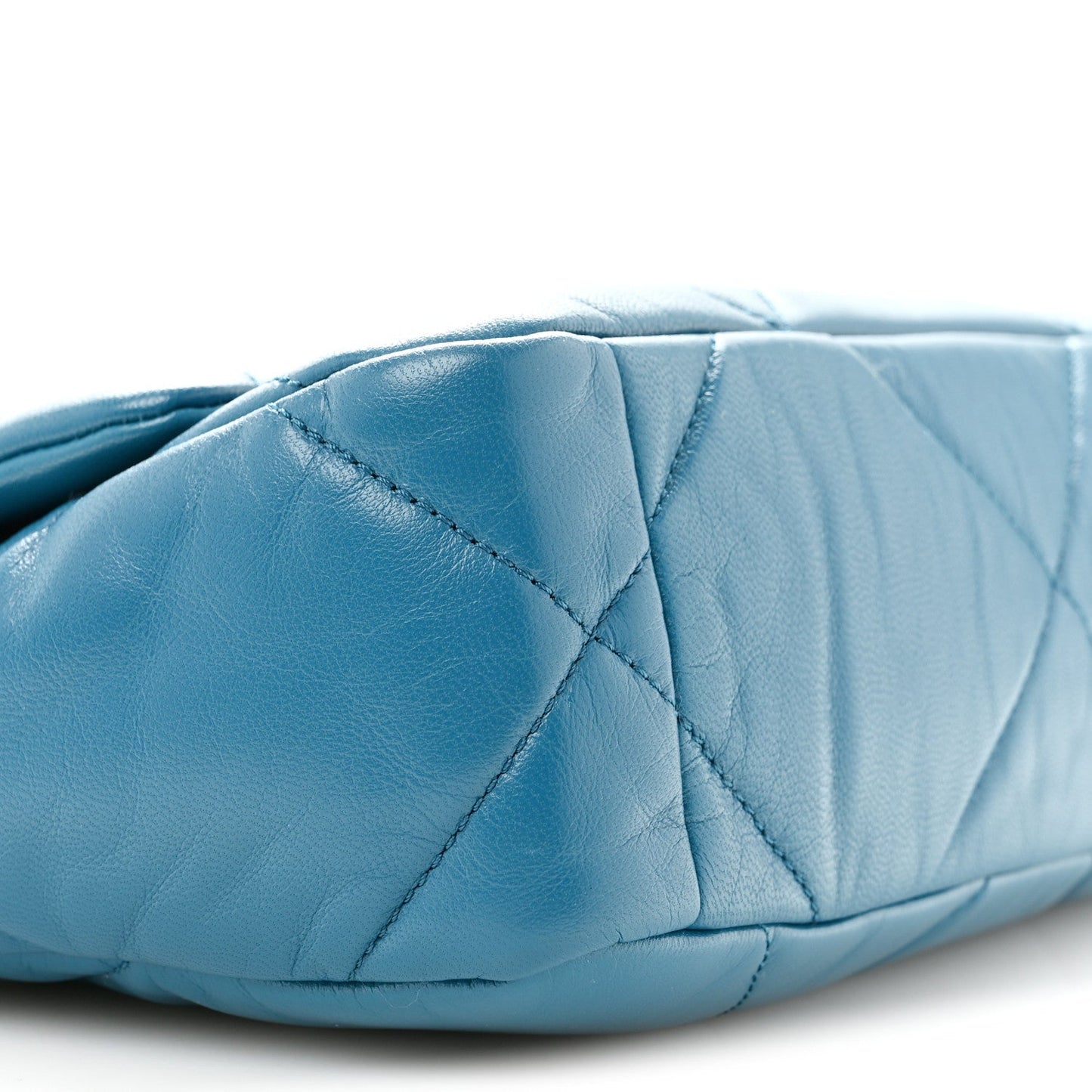 Goatskin Quilted Medium Chanel 19 Flap Turquoise