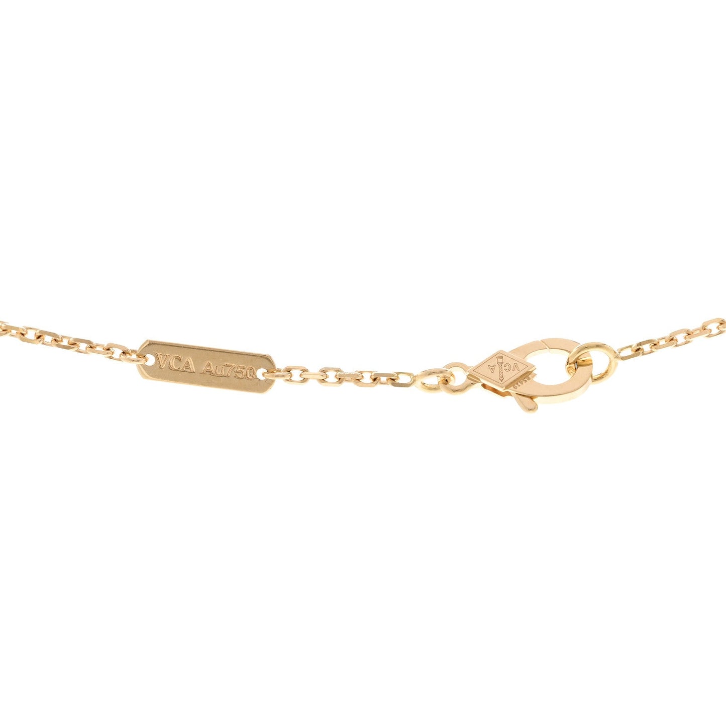 18K Yellow Gold Carnelian Vintage Alhambra Pendant Necklace