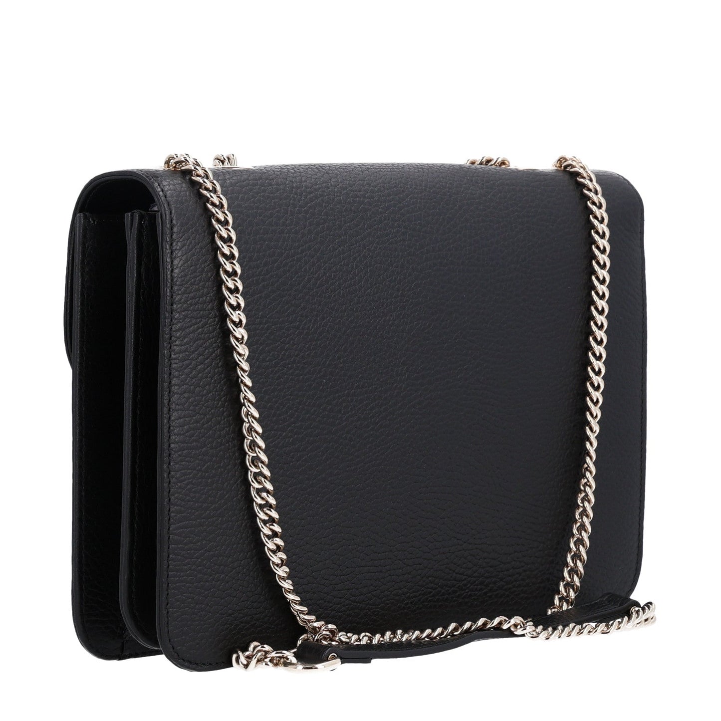 Dollar Calfskin Interlocking G Shoulder Bag Black