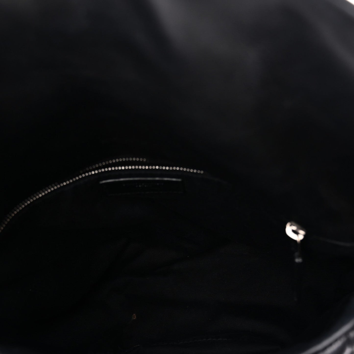 Lambskin Quilted Medium Loulou Puffer Monogram Chain Satchel Black