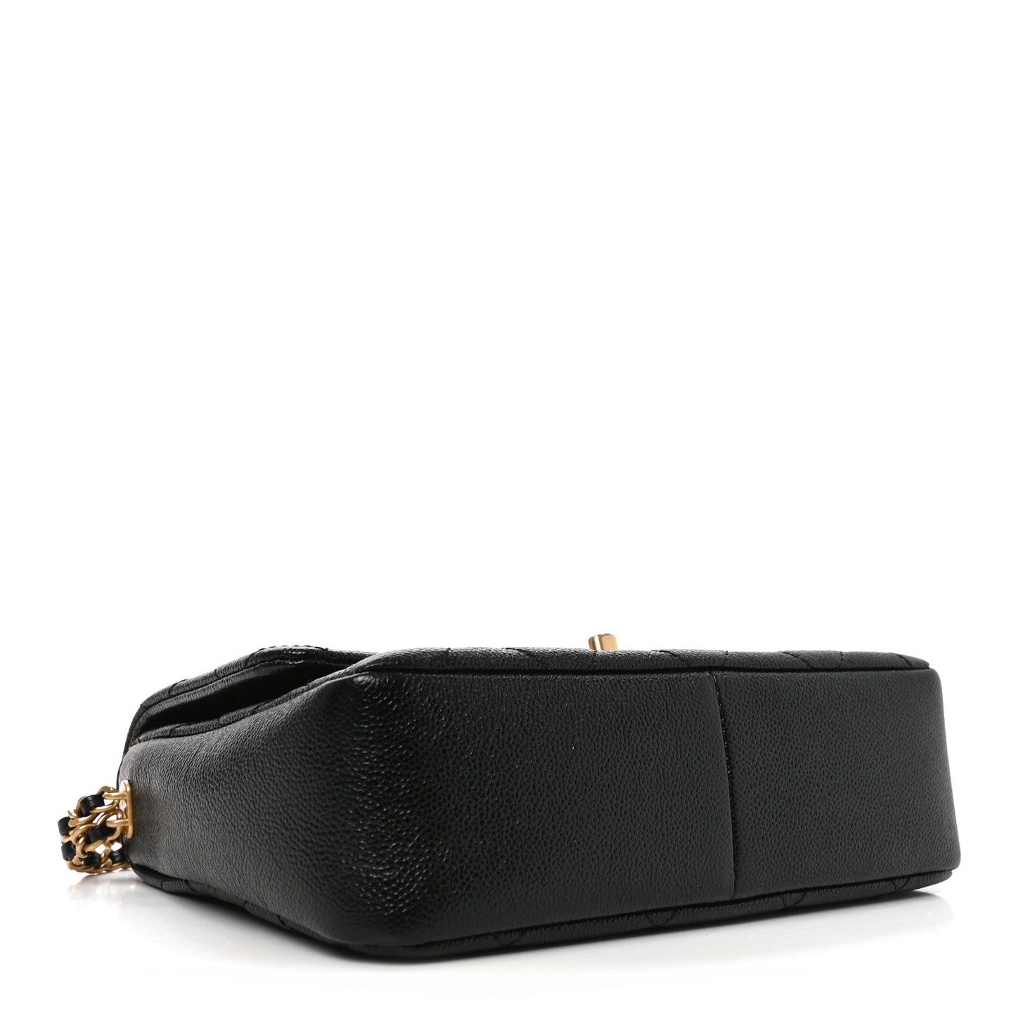 Shiny Caviar Quilted Small Chain Melody Flap Black