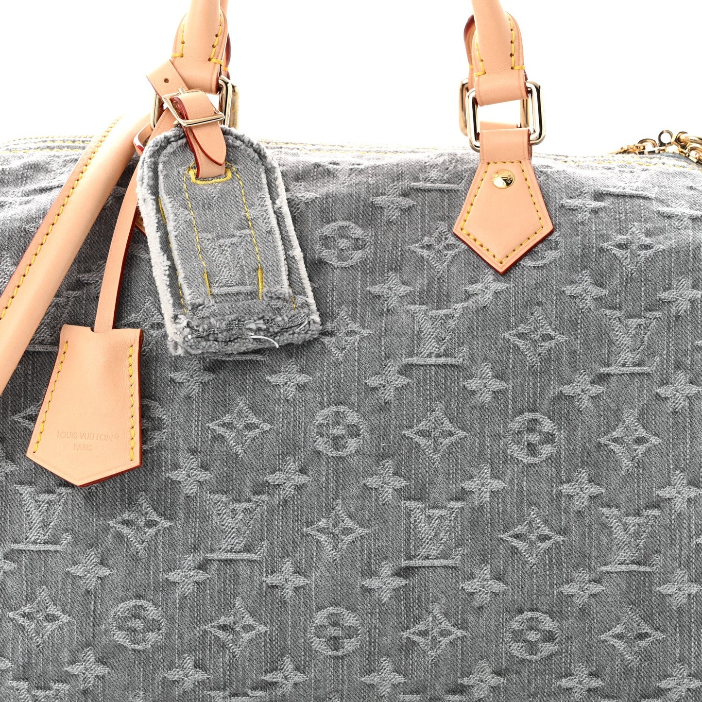 Monogram Denim Speedy Soft 30 Washed Gray