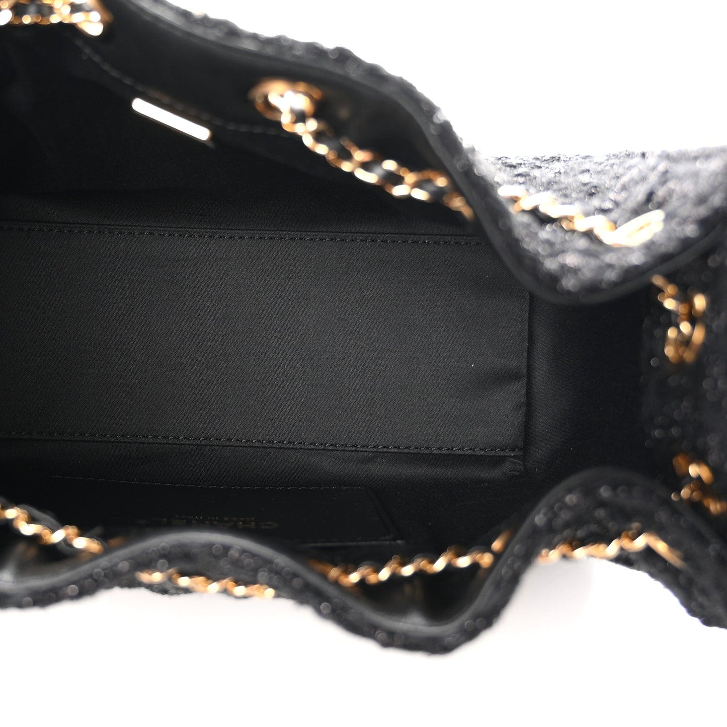 Tweed Quilted Mini Chanel 25 Handbag Black