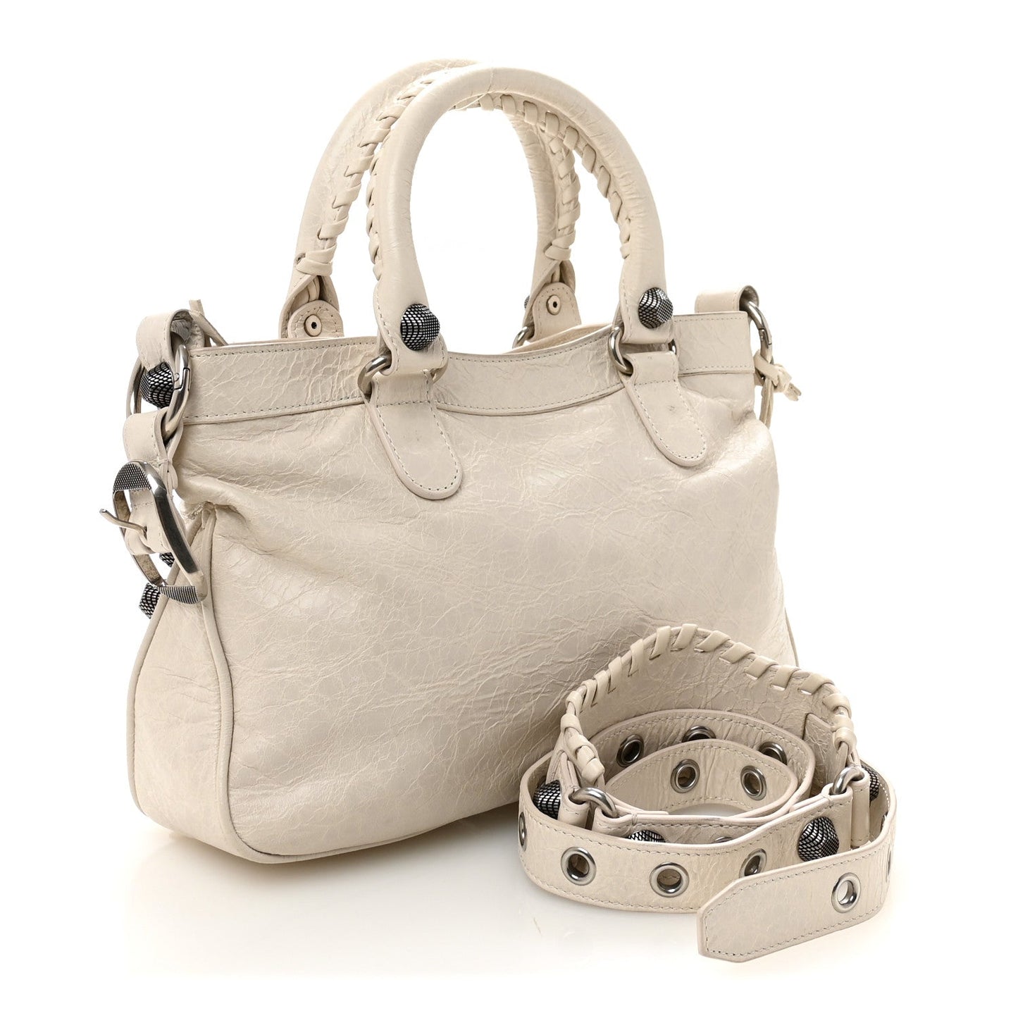 Agneau Arena Neo Cagole Medium Handbag White