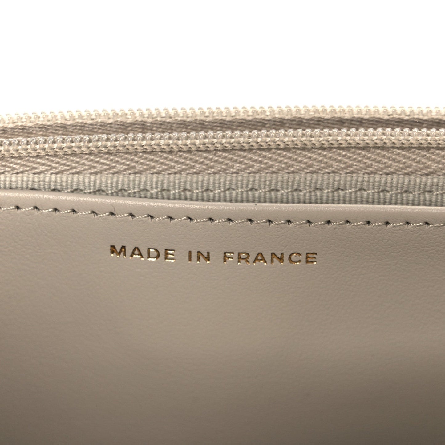 Lambskin Quilted CC Wallet on Chain WOC Light Beige