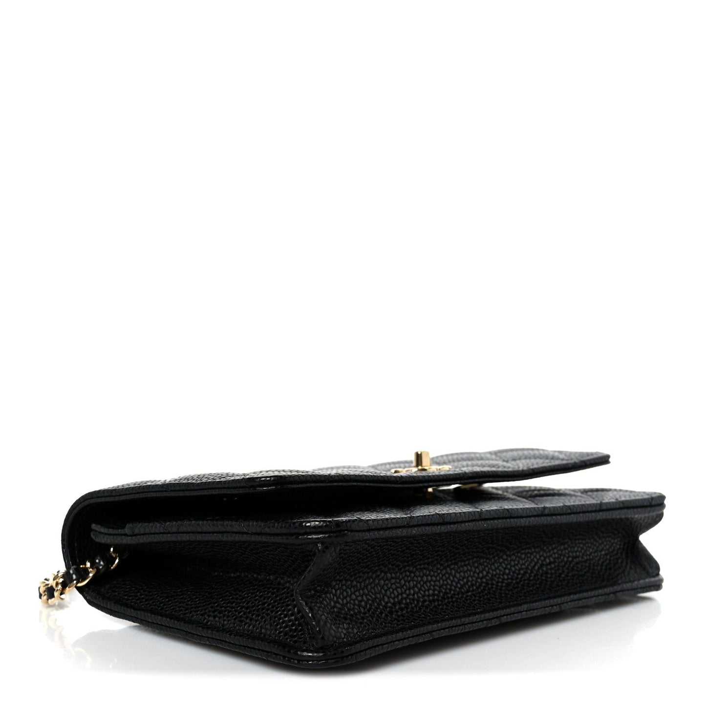 Caviar Quilted CC Turnlock Wallet On Chain WOC Black