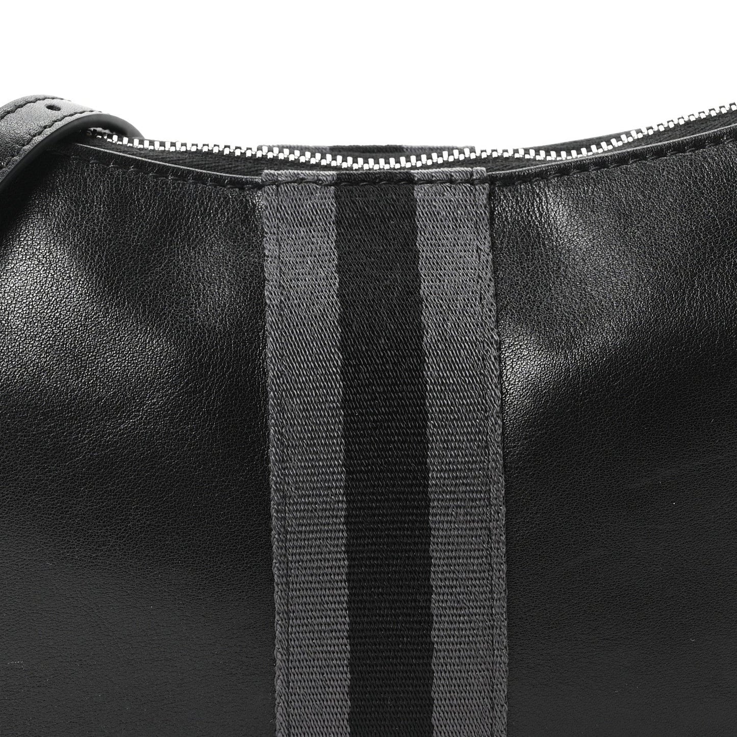 Calfskin Web Small Lunetta Crossbody Bag  Black