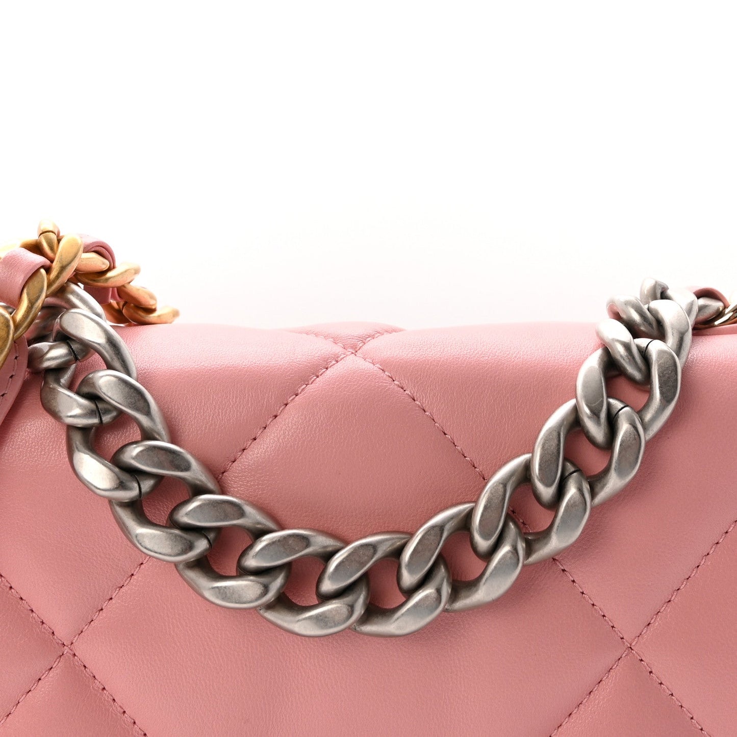 Lambskin Quilted Medium Chanel 19 Flap Light Pink