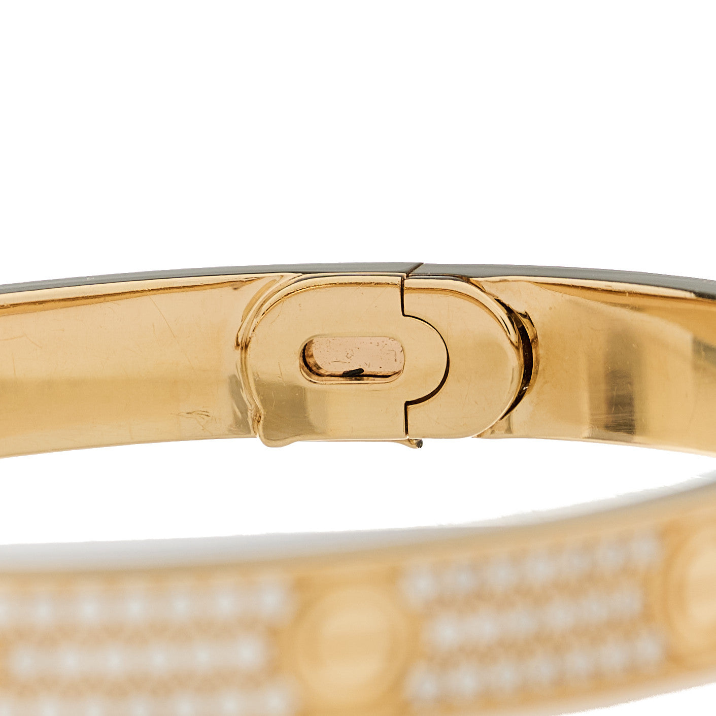 18K Yellow Gold Diamond LOVE Paved Bracelet 18