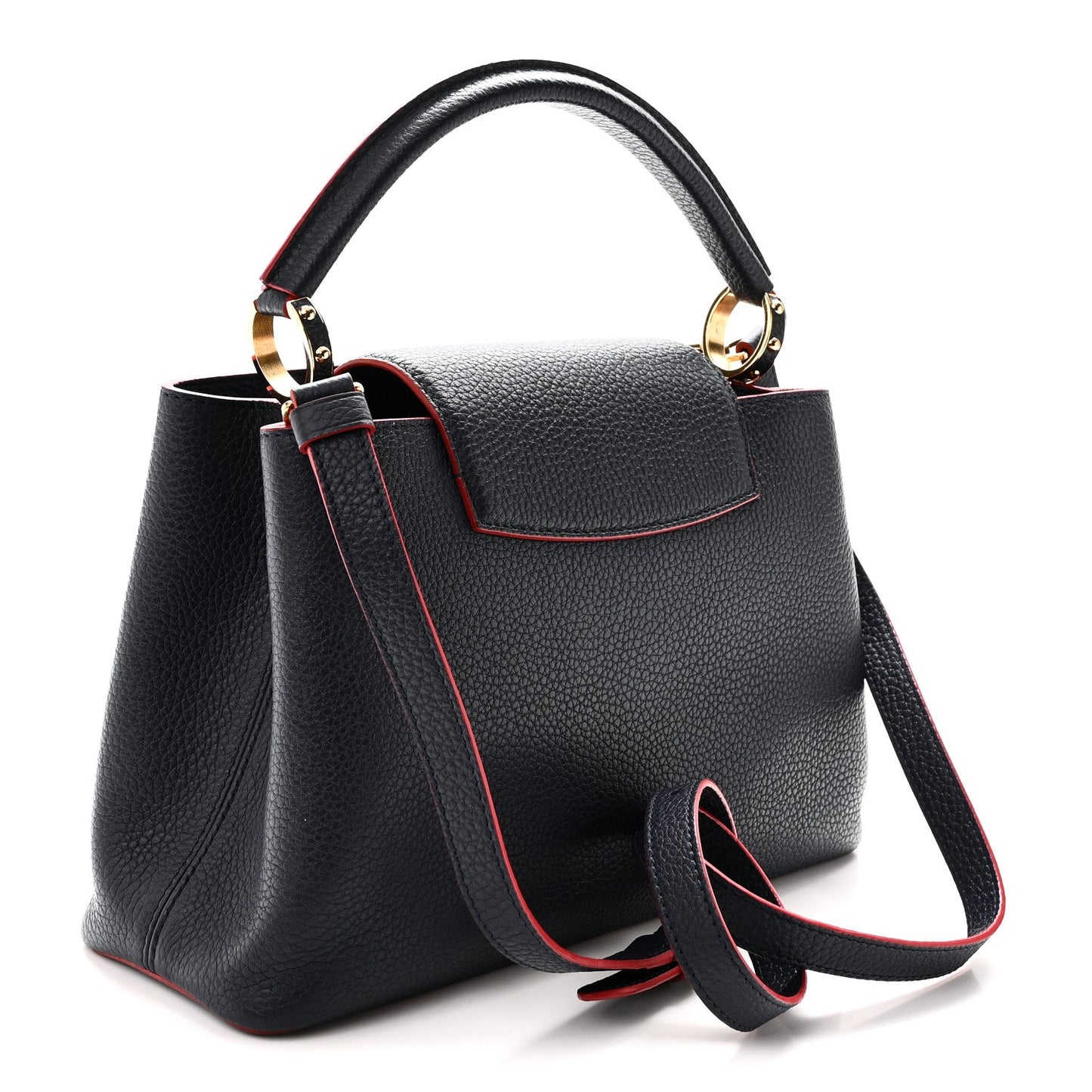 Taurillon Capucines PM Marine Rouge