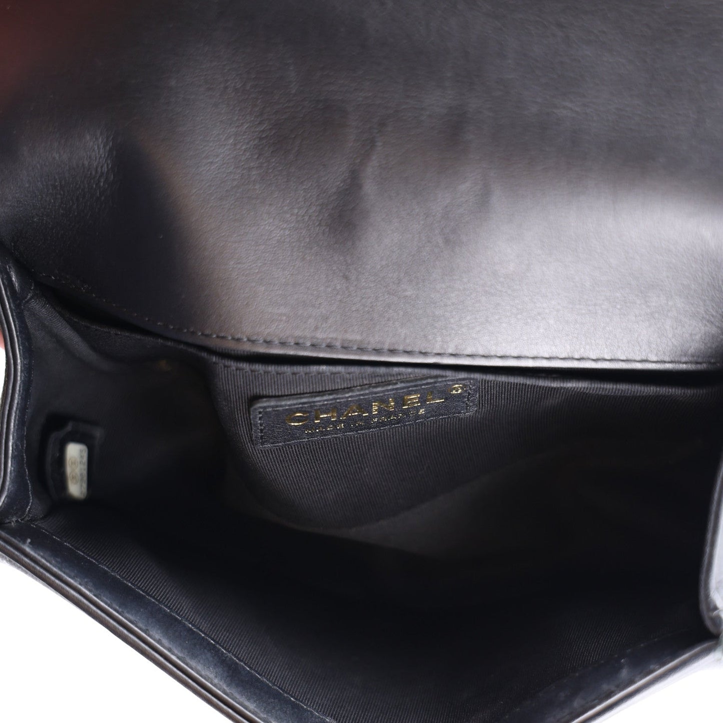 Lambskin Quilted Small Boy Flap Black