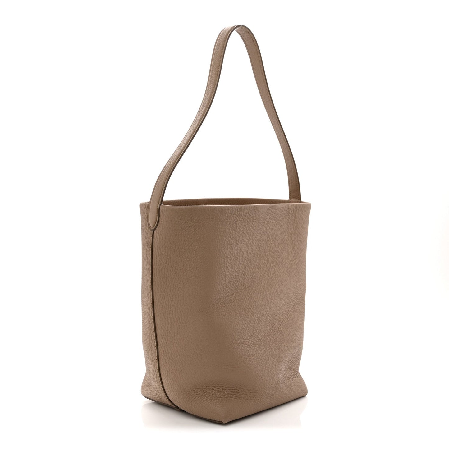 Grained Calfskin Medium N/S Park Tote Dark Taupe