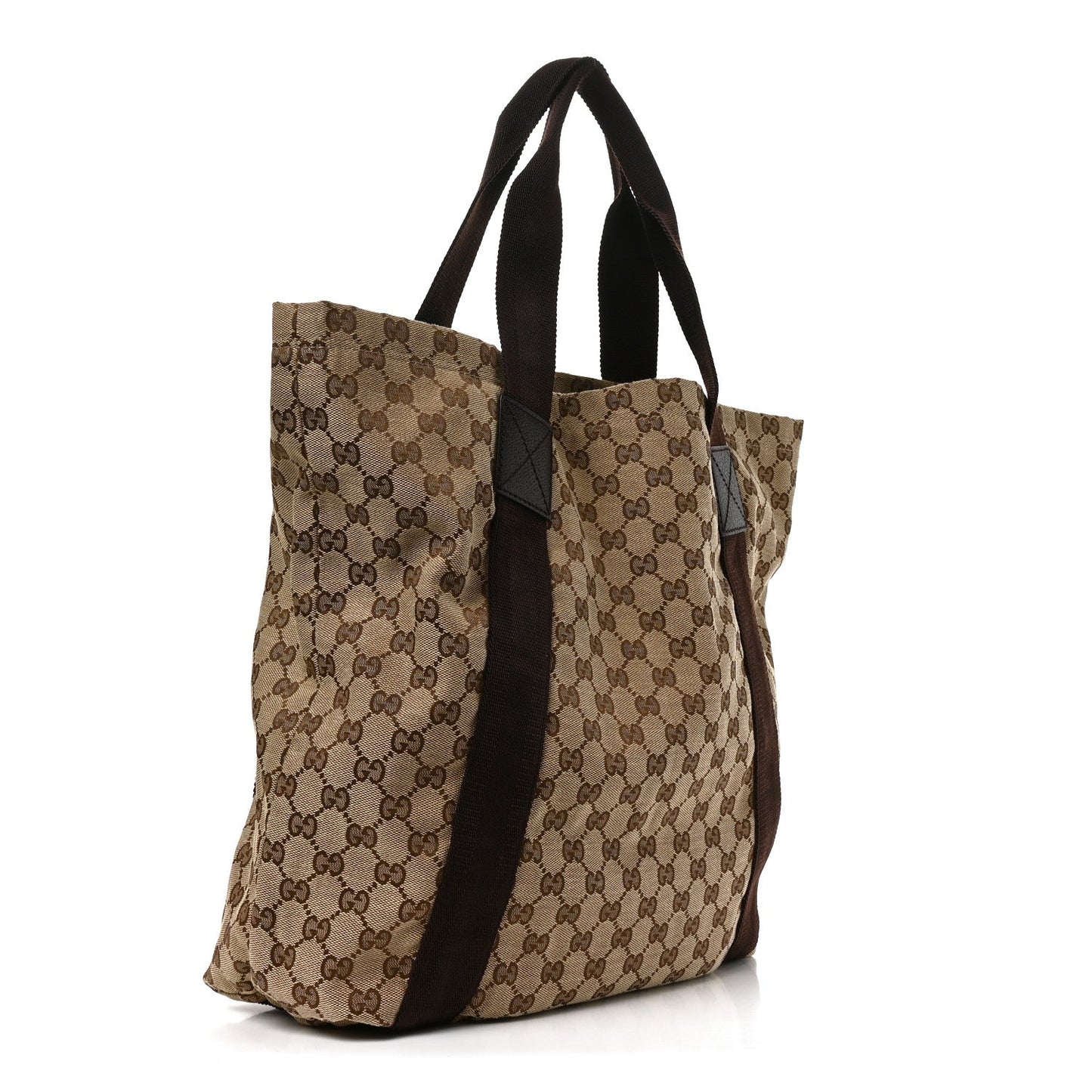 GG Monogram Medium Handle Vertical Tote Bag Dark Brown