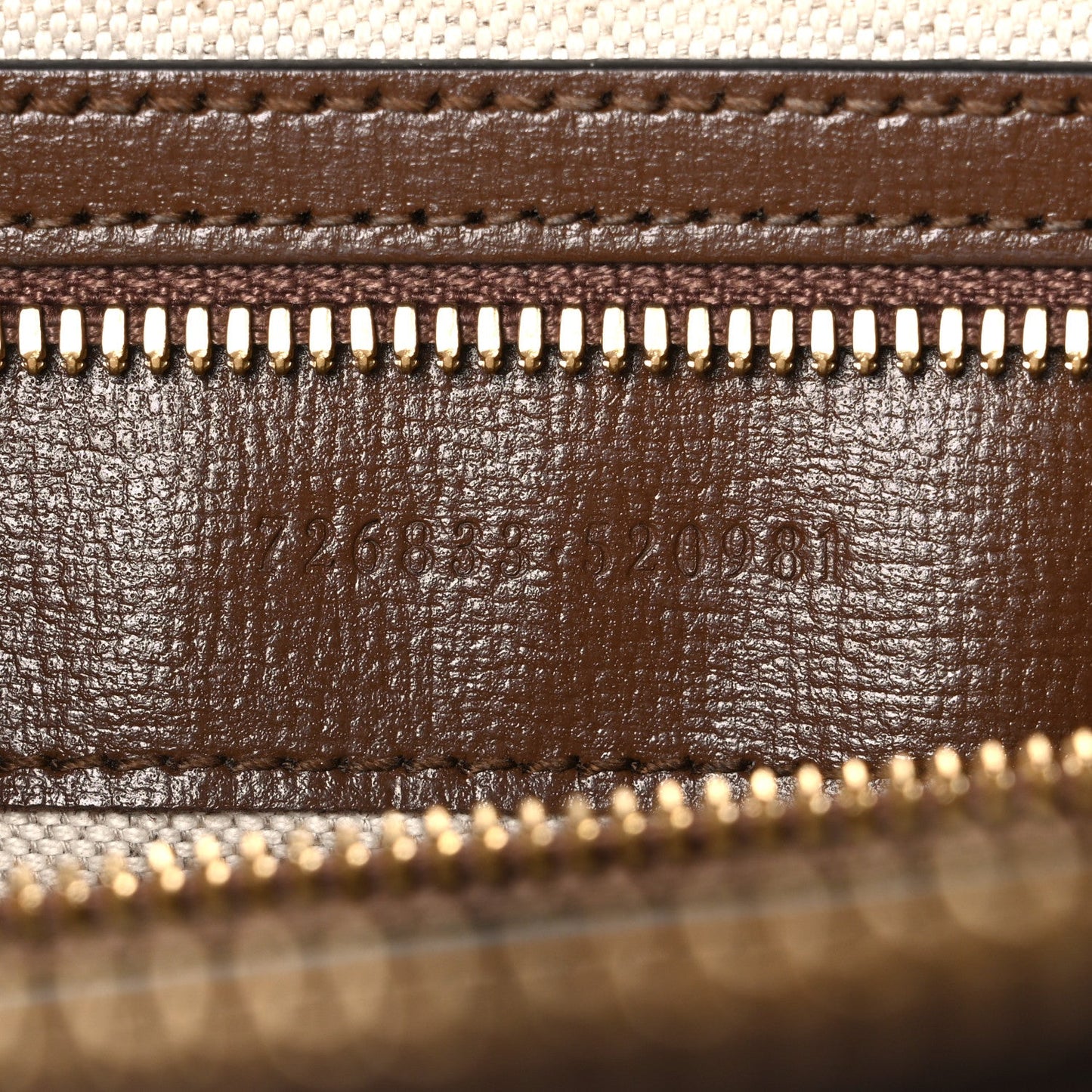 GG Supreme Monogram Azalea Calfskin Retro Interlocking G Wristlet Messenger Bag Beige Ebony Brown Sugar