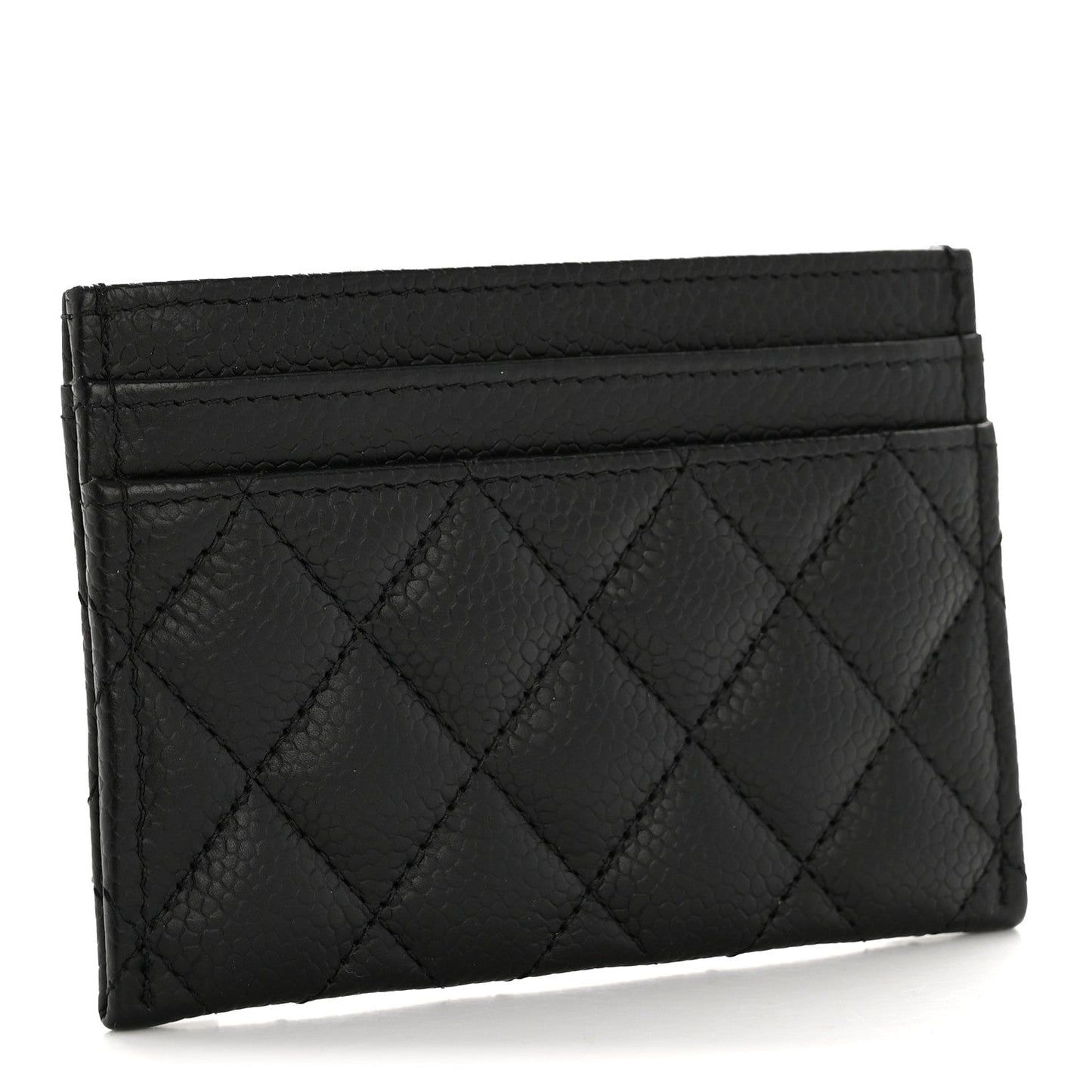 Caviar Quilted Boy Card Holder Black