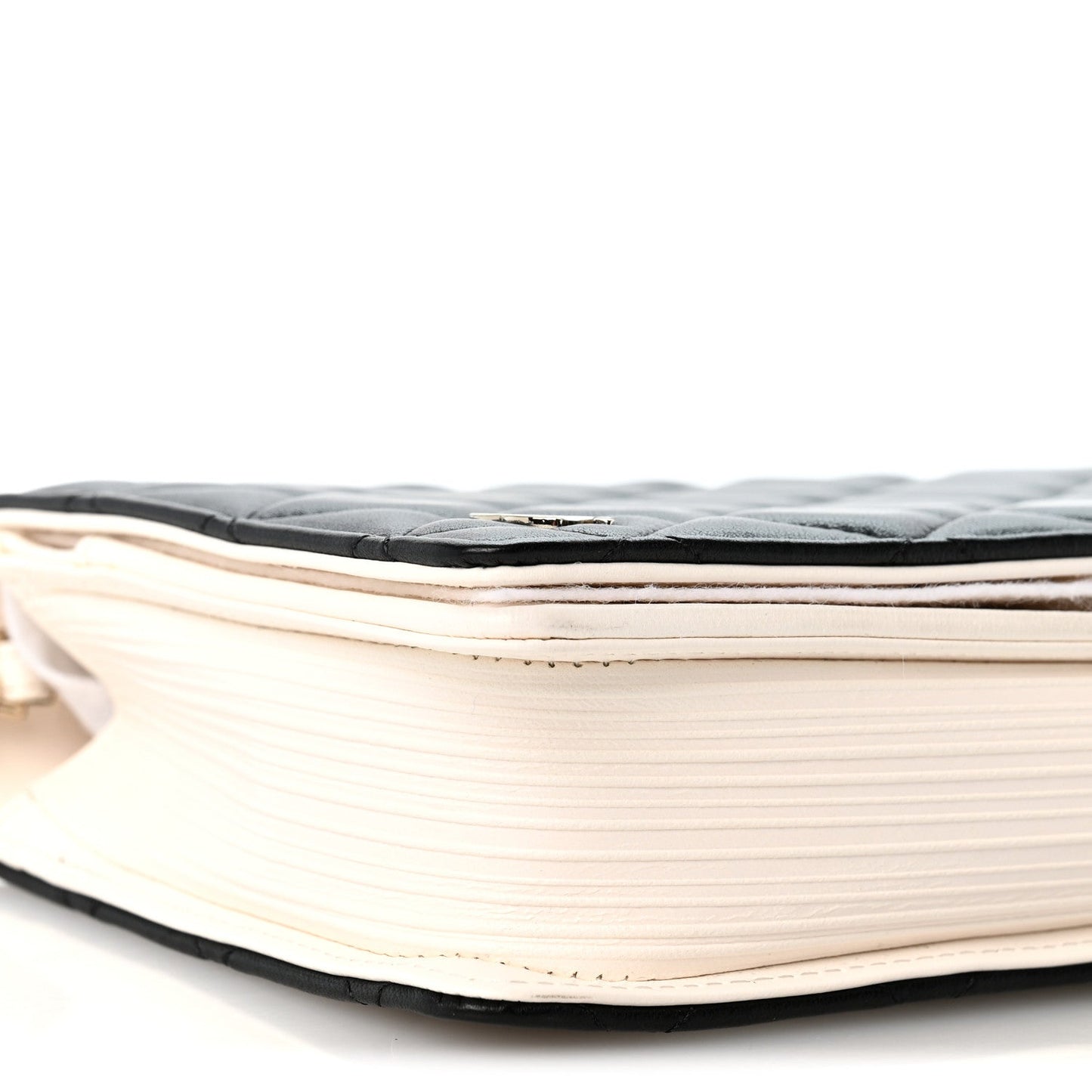 Lambskin Quilted Book Wallet On Chain WOC Black