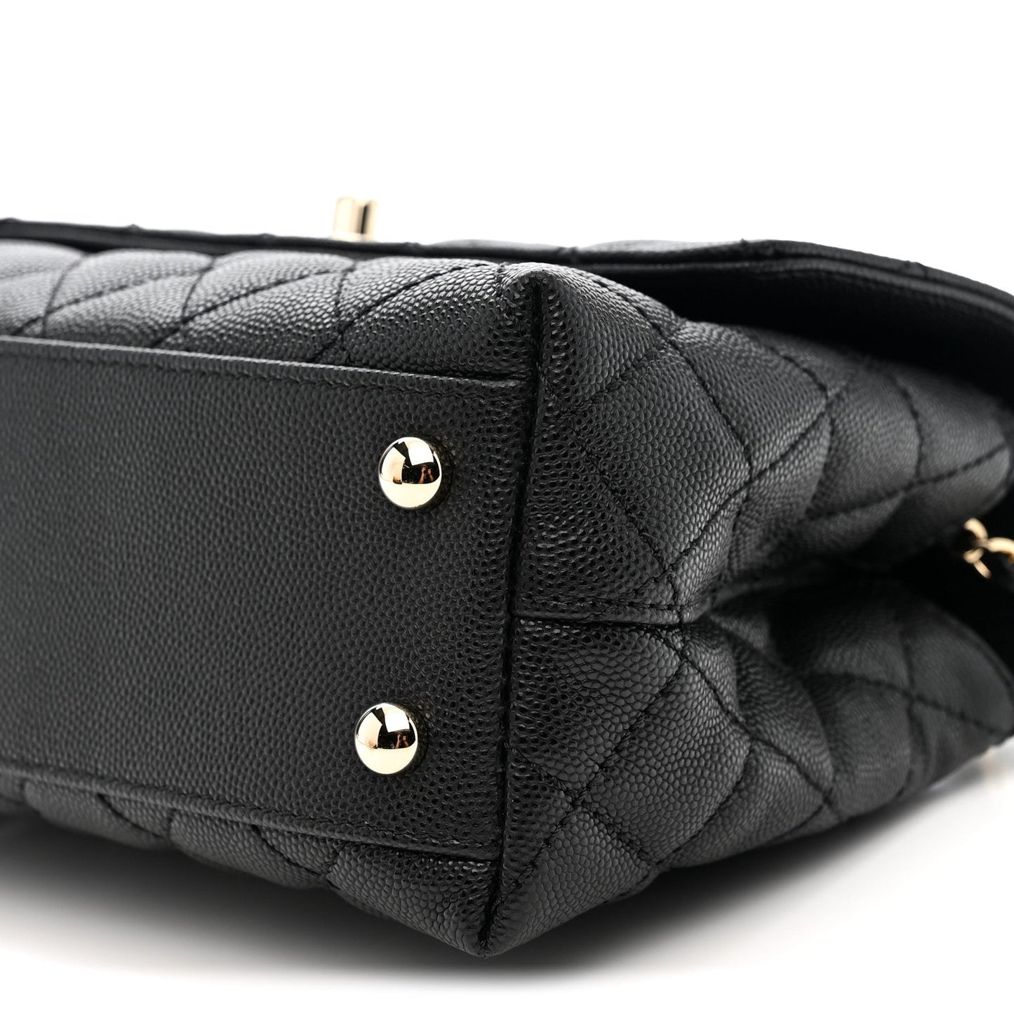 Caviar Quilted Mini Coco Handle Flap Black