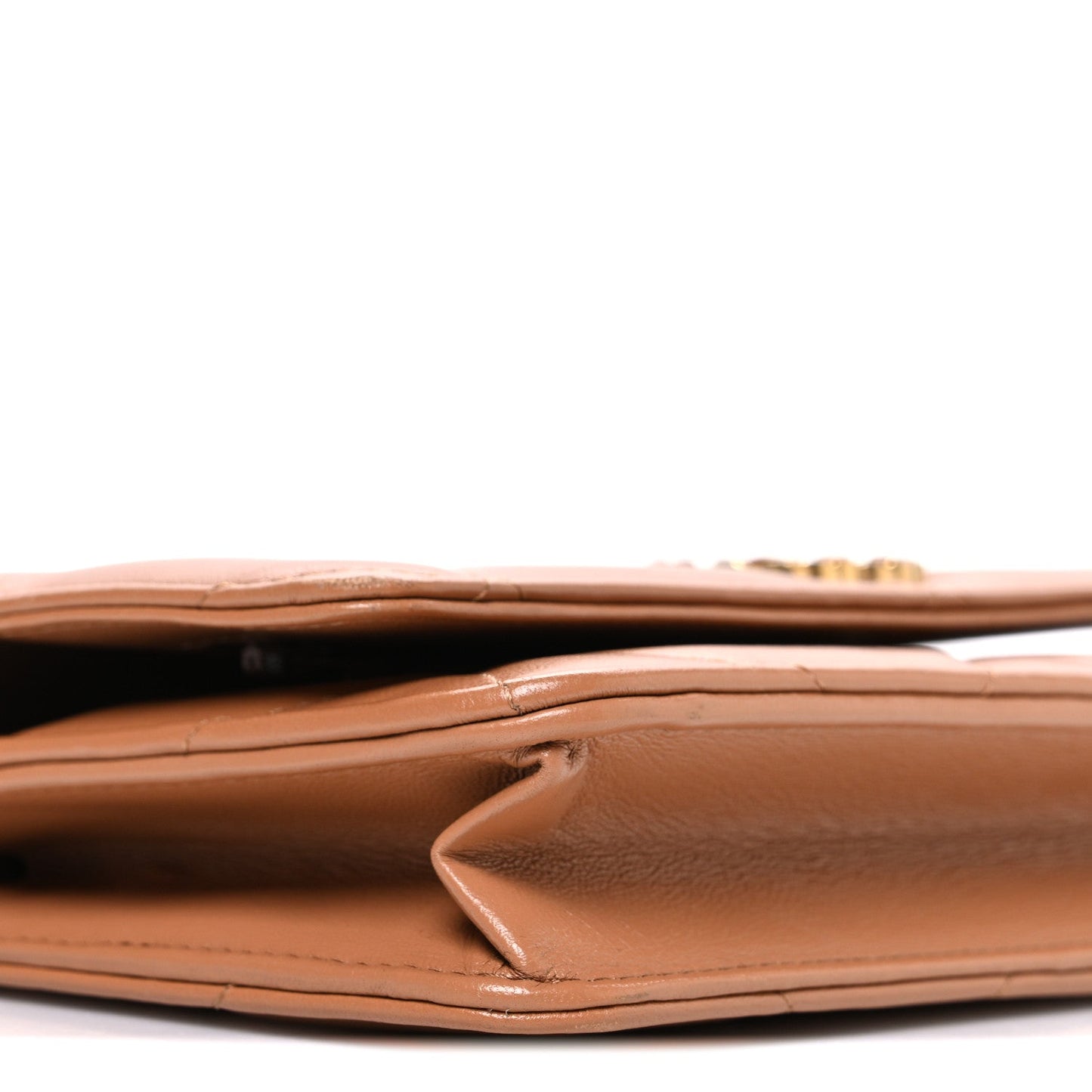 Lambskin Quilted Chanel 19 Wallet On Chain WOC Brown