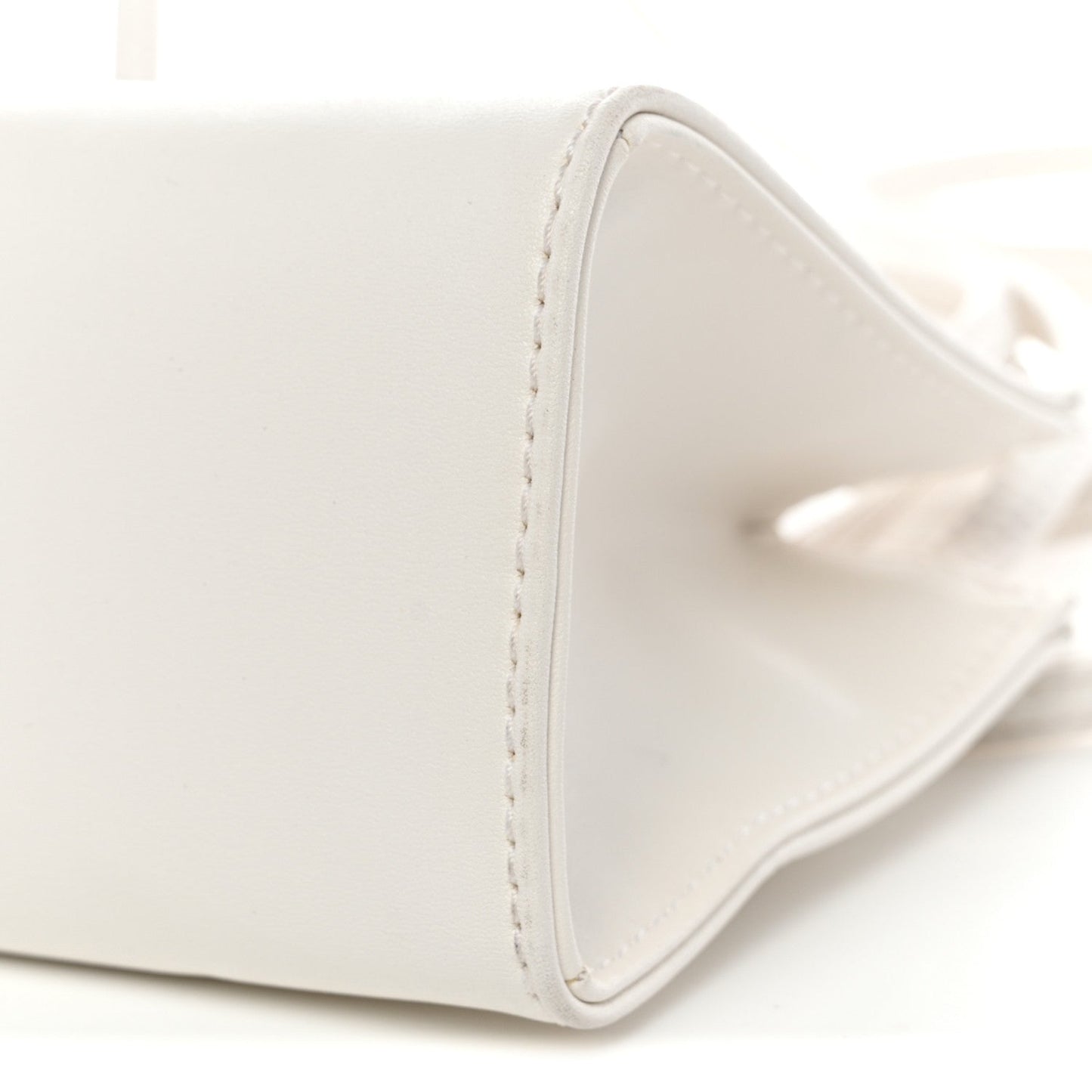 Vegan Leather Small Shopping Bag White