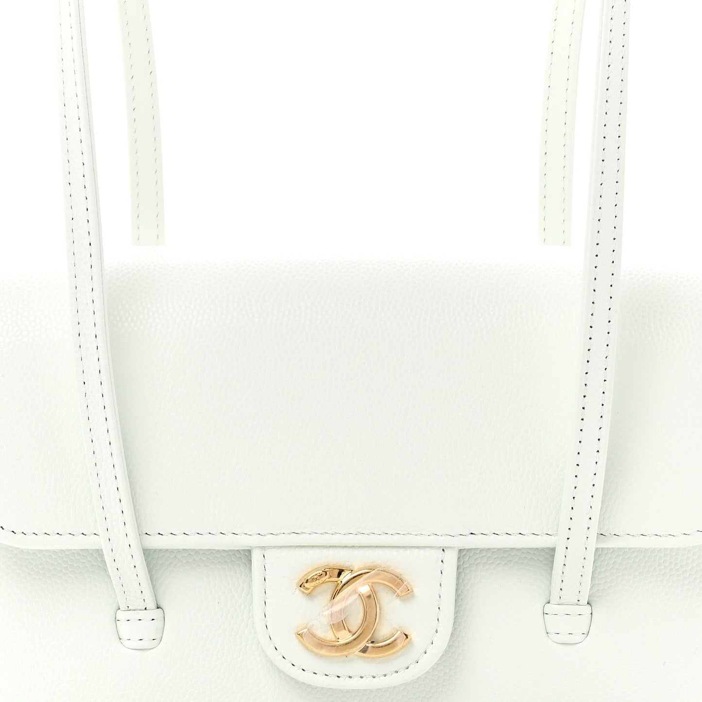 Shiny Caviar Mini Preppy Coco Shoulder Bag Light Blue
